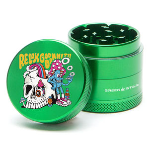 Green Star Creature Small 4-Piece Grinder - Style:Relax - Color:Green