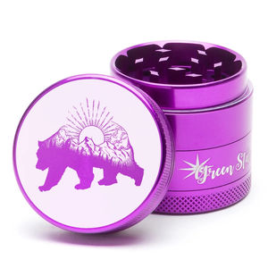 Green Star Creature Small 4-Piece Grinder - Style:Bear Mountain - Color:Purple