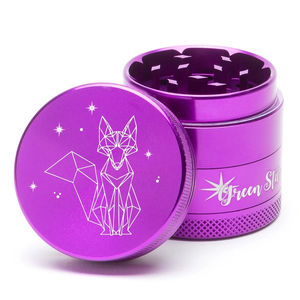 Green Star Creature Small 4-Piece Grinder - Style:Fancy Fox - Color:Purple