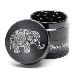 Green Star Creature Small 4-Piece Grinder - Style:Elephant - Color:Black