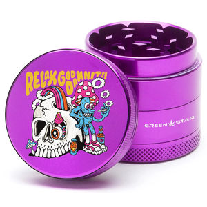 Green Star Creature Small 4-Piece Grinder - Style:Relax - Color:Purple