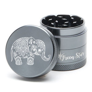 Green Star Creature Small 4-Piece Grinder - Style:Elephant - Color:Grey