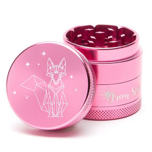 Green Star Creature Small 4-Piece Grinder - Style:Fancy Fox - Color:Pink