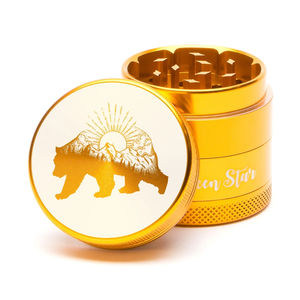 Green Star Creature Small 4-Piece Grinder - Style:Bear Mountain - Color:Gold