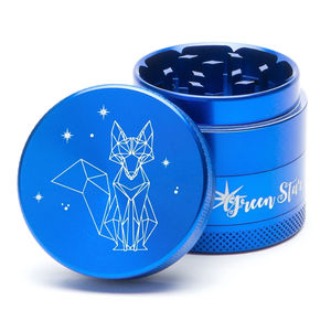 Green Star Creature Small 4-Piece Grinder - Style:Fancy Fox - Color:Blue