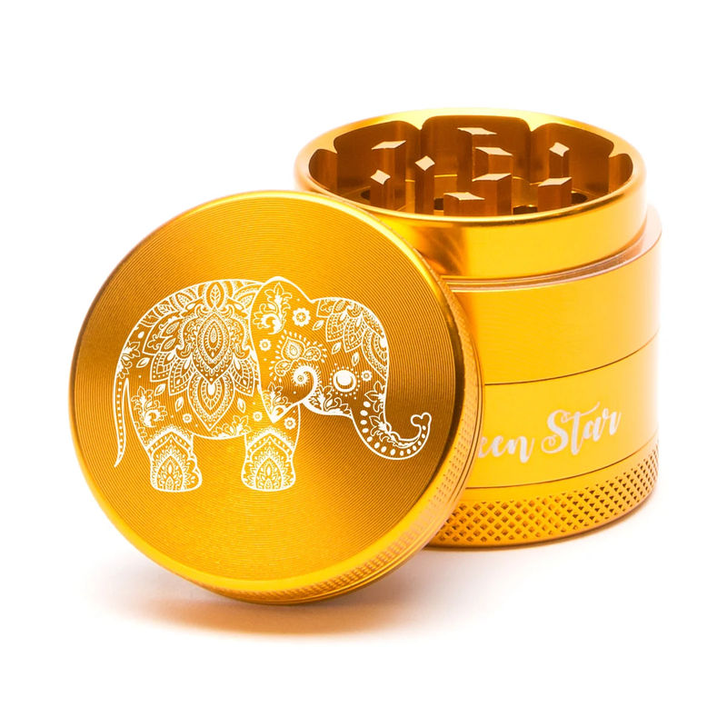 Green Star Creature Small 4-Piece Grinder - Style:Elephant - Color:Gold
