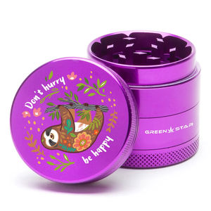 Green Star Creature Small 4-Piece Grinder - Style:Don't Hurry - Color:Purple