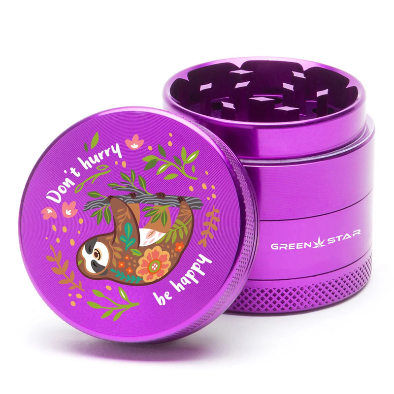 Green Star Creature Small 4-Piece Grinder - Style:Don't Hurry - Color:Purple