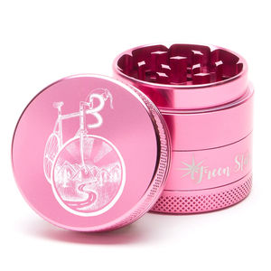 Green Star Novelty Small 4-Piece Grinder - Style:Bicycle - Color:Pink