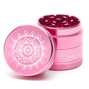 Green Star Novelty Small 4-Piece Grinder - Style:Mandala - Color:Pink