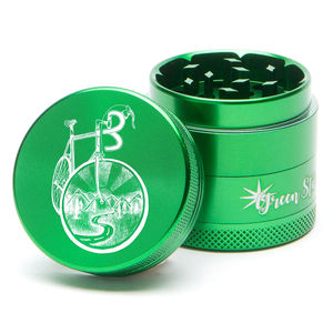 Green Star Novelty Small 4-Piece Grinder - Style:Bicycle - Color:Green