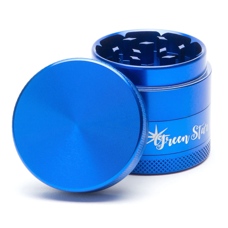 Green Star Novelty Small 4-Piece Grinder - Style:Blank - Color:Blue