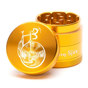 Green Star Novelty Small 4-Piece Grinder - Style:Bicycle - Color:Gold