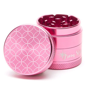 Green Star Novelty Small 4-Piece Grinder - Style:Circles - Color:Pink