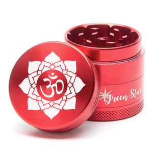 Green Star Novelty Small 4-Piece Grinder - Style:OM - Color:Red