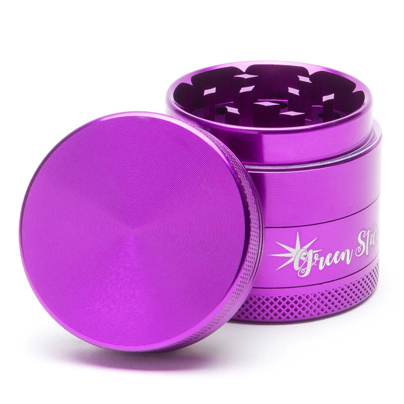 Green Star Novelty Small 4-Piece Grinder - Style:Blank - Color:Purple