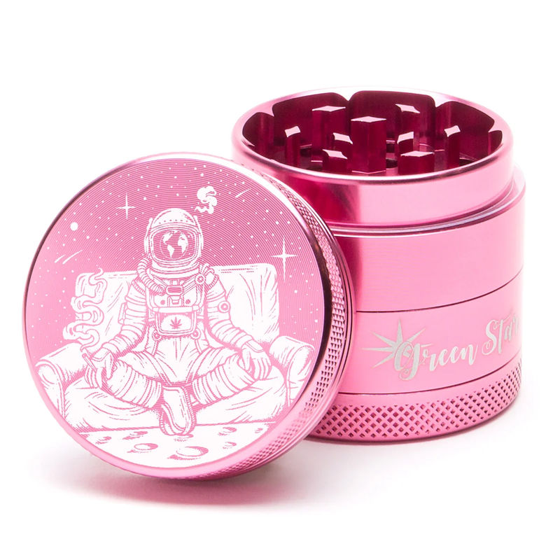 Green Star Novelty Small 4-Piece Grinder - Style:Astronaut - Color:Pink
