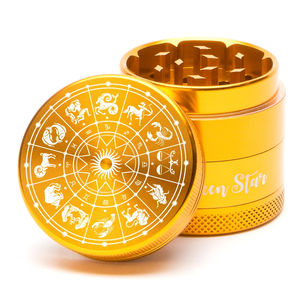 Green Star Novelty Small 4-Piece Grinder - Style:Horoscope - Color:Gold
