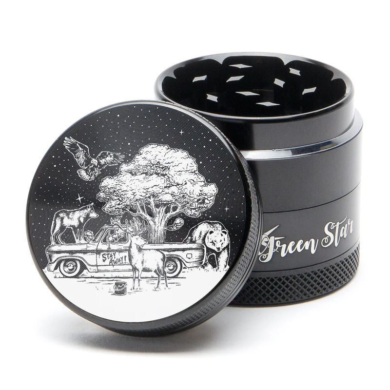 Green Star Novelty Small 4-Piece Grinder - Style:Truck - Color:Black