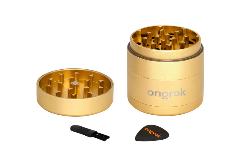 Ongrok Mini 4 Piece EZ Grinder - 55mm:Gold
