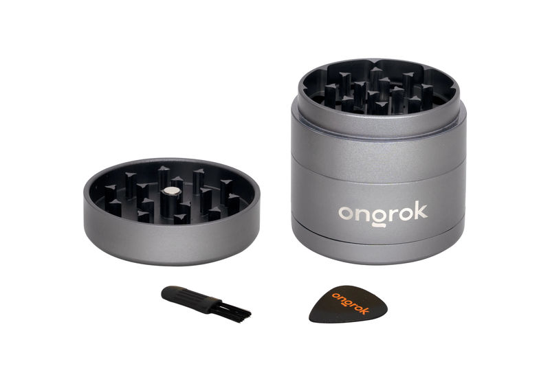 Ongrok Mini 4 Piece EZ Grinder - 55mm:Silver