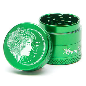 Green Star Creature Medium 4-Piece Grinder - Style:Fairy Moon - Color:Green