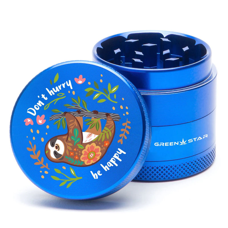 Green Star Creature Medium 4-Piece Grinder - Style:Don't Hurry - Color:Blue