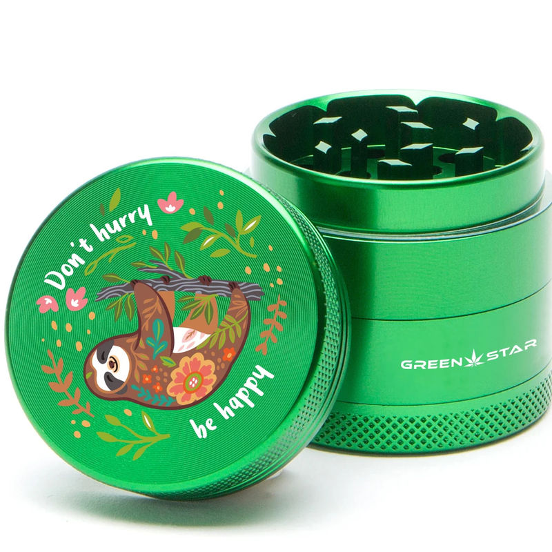 Green Star Creature Medium 4-Piece Grinder - Style:Don't Hurry - Color:Green