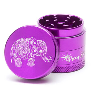 Green Star Creature Medium 4-Piece Grinder - Style:Elephant - Color:Purple