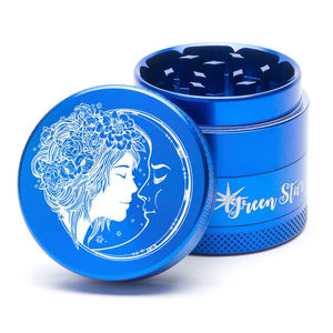 Green Star Creature Medium 4-Piece Grinder - Style:Fairy Moon - Color:Blue