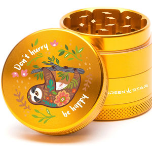 Green Star Creature Medium 4-Piece Grinder - Style:Don't Hurry - Color:Gold
