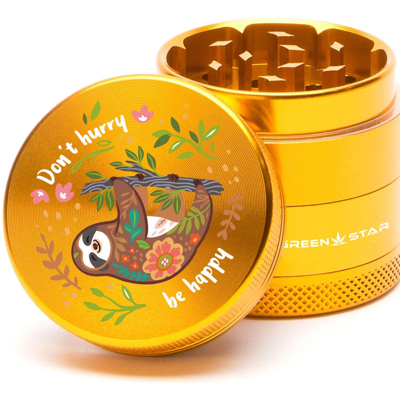 Green Star Creature Medium 4-Piece Grinder - Style:Don't Hurry - Color:Gold