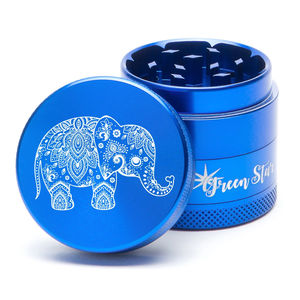 Green Star Creature Medium 4-Piece Grinder - Style:Elephant - Color:Blue