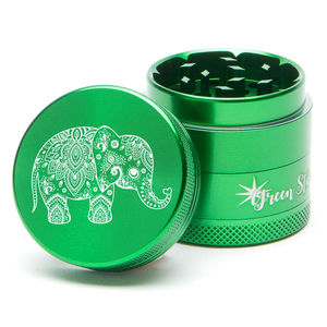 Green Star Creature Medium 4-Piece Grinder - Style:Elephant - Color:Green