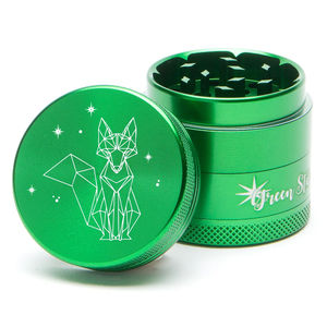 Green Star Creature Medium 4-Piece Grinder - Style:Fancy Fox - Color:Green