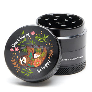Green Star Creature Medium 4-Piece Grinder - Style:Don't Hurry - Color:Black