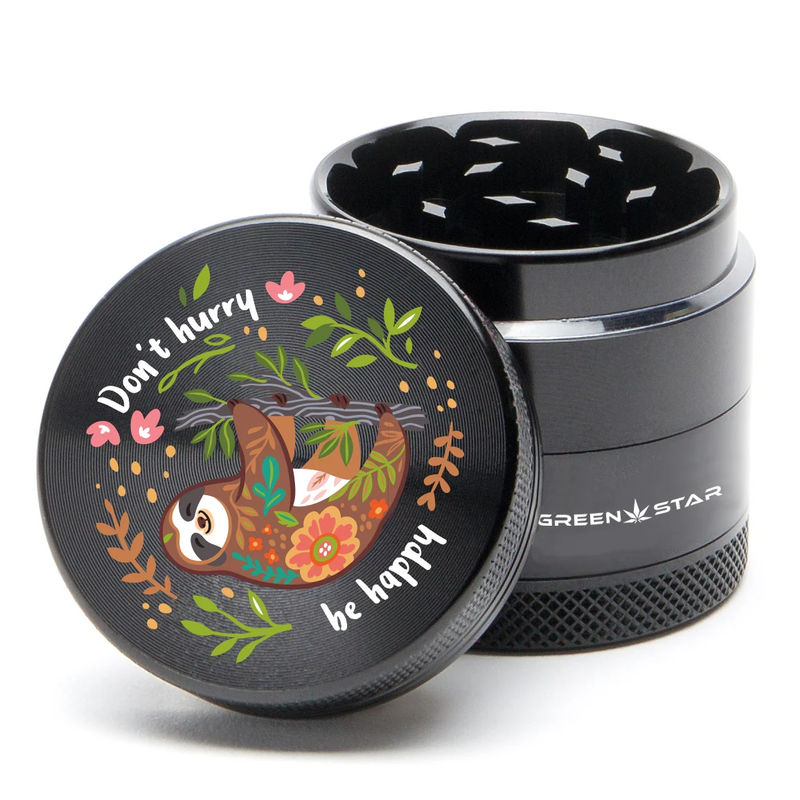 Green Star Creature Medium 4-Piece Grinder - Style:Don't Hurry - Color:Black