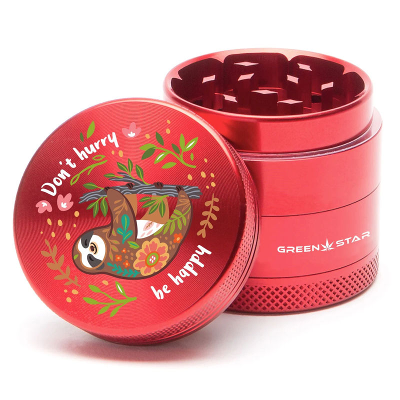 Green Star Creature Medium 4-Piece Grinder - Style:Don't Hurry - Color:Red