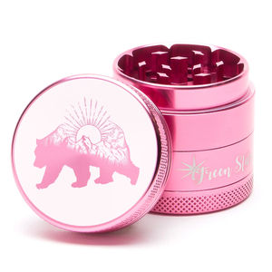 Green Star Creature Medium 4-Piece Grinder - Style:Bear Mountain - Color:Pink