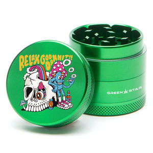 Green Star Creature Medium 4-Piece Grinder - Style:Relax - Color:Green