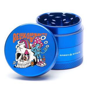 Green Star Creature Medium 4-Piece Grinder - Style:Relax - Color:Blue