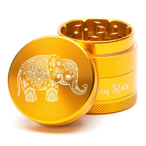 Green Star Creature Medium 4-Piece Grinder - Style:Elephant - Color:Gold