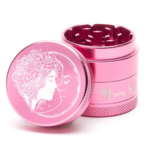 Green Star Creature Medium 4-Piece Grinder - Style:Fairy Moon - Color:Pink