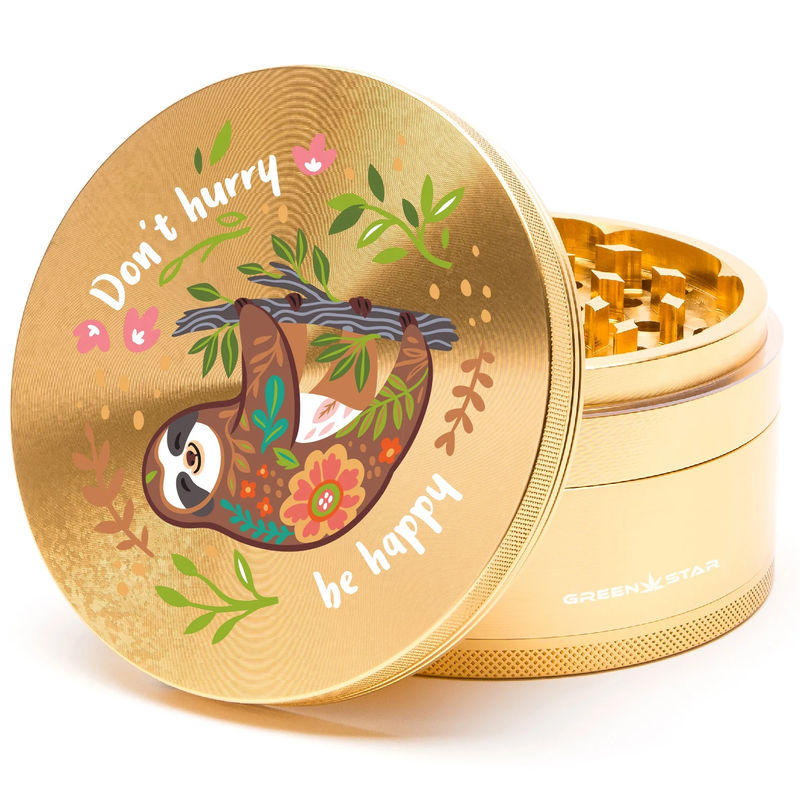 Green Star Creature Large 4-Piece Grinder - Style:Don't Hurry - Color:Gold