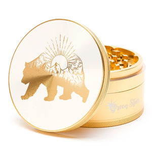 Green Star Creature Large 4-Piece Grinder - Style:Bear Mountain - Color:Gold