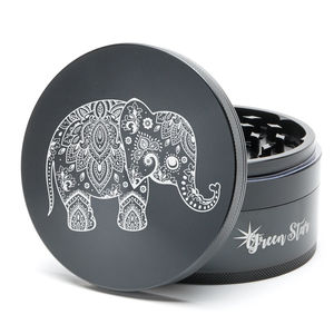 Green Star Creature Large 4-Piece Grinder - Style:Elephant - Color:Black