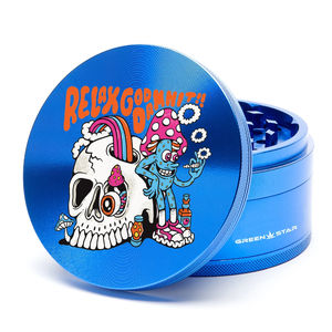 Green Star Creature Large 4-Piece Grinder - Style:Relax - Color:Blue