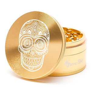 Green Star Creature Large 4-Piece Grinder - Style:Skull - Color:Gold