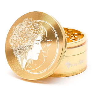Green Star Creature Large 4-Piece Grinder - Style:Fairy Moon - Color:Gold
