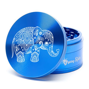 Green Star Creature Large 4-Piece Grinder - Style:Elephant - Color:Blue
